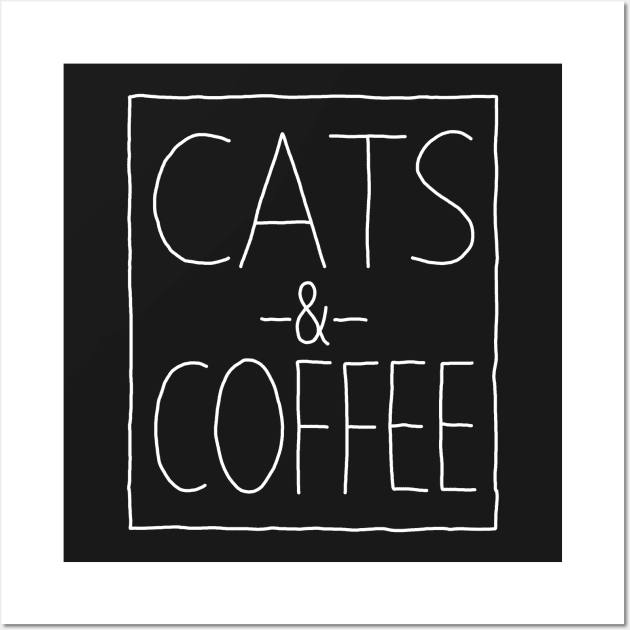 Cats and Coffee White Wall Art by GAz